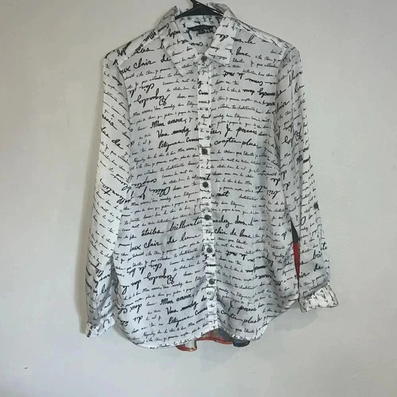 John Mark Artsy French Street & Print Long Sleeve Button Tunic S Blogger Fave - Picture 5 of 12